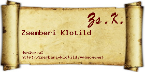 Zsemberi Klotild névjegykártya